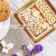 Bamboo Pistachio Double Dish Holder Bowl Pedestal Sunflower Seed Nut Bowl With Shell Storage