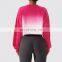 Gradient Color Long Sleeve Crop Tops Hot Sales Round Neck Short Women Sweatshirt