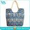 2015 Hot Ethnic Print Canvas Beach Bags Rope Handle