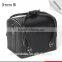 2016 Promotional Professional PU Black Round Small Leather Makeup beauty bag for travel cosmetic bag