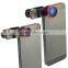 3in1 Clip Fish Eye Lens Wide extraposition Angle Macro Mobile Phone Lens fish eye