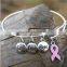 Fashionable Breast Cancer Awareness Bangle Faith Hope Love Charm Bracelet Wish Jewelry