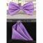 Bowtie men vintage purple black yellow silver wedding dress suits handkerchief bow tie pocket square set