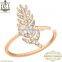 14K Rose Gold Desinger Leaf Rings Jewelry, Diamond Ring Gold Jewelry, Handmade Jewelry, Designer Ring Jewelry, Gold Ring Jewelry