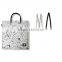 2016 China factory price Eco Kraft Paper Tote Bag black&white Foldable Shopping Bag 