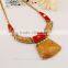 New Fashion Ethnic Charm Stone Gem Synthetic Amber Wedding Necklace Jewelry Sets