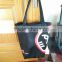 recyclable shopping black cotton bag with zipper