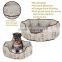Linen fabric Material Pet bed with vintage style