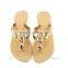 New womans artificial stone toe post ladies slippers sandals 2015