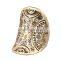 Ethnic vintage jewelry zinc alloy rhinestone new design gold finger ring for women