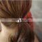 Korean Sweet Gold Plated Letter Love Rhinestone Bow Rubber Band Elastic Hair Bands Girls Hair Accessories for Women Headwear