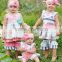 most popular teenagers full cotton ruffle boutique outfits with pink bowknot