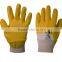 Hot sale yellow Nitrile Coated white nylon Gloves for worker