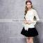 teen girls lace splicing elastic slim tops ladies ruffles round neck shirt for women soft basic shirt tops in autumn spring