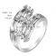 Sparkling Fashion Women Inlay Zircon White Gold Plated Ring for Party
