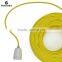 Modern Style Colourful Power Cord ,Bright Yellow textile braided cable