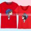 2016 fashion wholesale custom high quality 100% cotton cartoon print couple t-shirt family china supplier