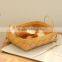 Wood chip interwoven bread storing basket