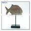 Decorative Resin Craft Fish Fossil With Metal Stand Animal Fossil