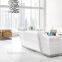 Elegant white color shining unique reception desk design