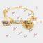 High quality antique brass adjustable wire bangles with small charms