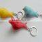 Cute Bird Singing Led Light Pvc Key Ring Key Chain