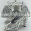 African women shoes and bag stone design high heel shoes and bag set to match