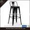 Stackable Low Backrest Metal Bar Stools