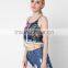 Bonvatt 2017 European Station Women 's New Tassel Retro Pattern Tied Vest Tied Halter Top