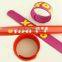 Debossed logo silicone slap band bracelets with color filled