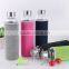 Portable Pyrex Borosilicate insulated Glass Water Bottle With Neoprene Sleeve glass sport bottle.