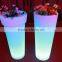 Plastic white PE illuminated outdoor furniture, illuminated led flower pot, glowing led ice bucket