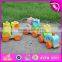 2015 Hot sale Wooden Blocks Train Set Toys Animal Vehicles Toys,Cute wooden animal blocks train toy,Pull Line Train Toy W04A066