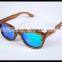 Promotional full wooden frame sunglasses engraved logo, UV400 polarized, polaroid A lens.