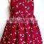 New Fashion Pure Cotton In Red Color Baby Girls Dress Summer