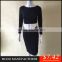 MGOO OEM/ODM Supplier Maded Two Piece Set Women Bodycon Dress Black Long Sleeve Clothing Shealth Prom Dress Z572