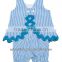 Baby Girl Turquoise Stripe Appliqued Crabs Bloomers Set