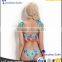 Girl's Lovely Falbala Two Piece Swimwear in Three Colors.