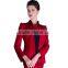 2016 New style cotton/polyester blend elegent Stewardess Airline Uniform for stewardess customize logo wholesale