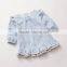Wholesale lace printing kids long sleeve cotton dress