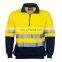 Hi Vis 1/2 Zip men's fluorescent lime polar fleece jacket with Reflective Tape