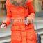 European Style Top Quality Women Winter Long Down Jacket With Fur Collar