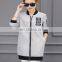 OEM New Design Grey Windproof Baseball Style Autumn Coat Long Outwear Korea Fashion Jacket
