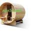 Hot outdoor barrel wooden wet steam sauna room house
