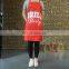 custom logo printed waterproof 100% Polyester carton work kitchen waist apron