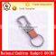 Customized laser logo Black nickle plated Pu Leather Keychain