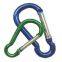 Carabiner Screw Locking Aluminium Spring Hook With Split Ring HK908AG Swivel Spring Snap Hook