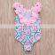 2019 Summer New Ruffle Watermelons Print Girls Swimwear Children Bikini Full Pink Blue Kids Girls Swimwear