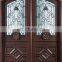 luxury bronze double wood wrought iron entry doors with frosted glass