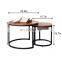 Modern Coffee Table Nesting Side Set of 2 End Table Top Sturdy Metal Frame Wood Desk
